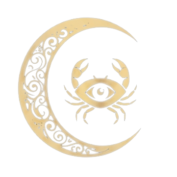 cancer icon inside a moon